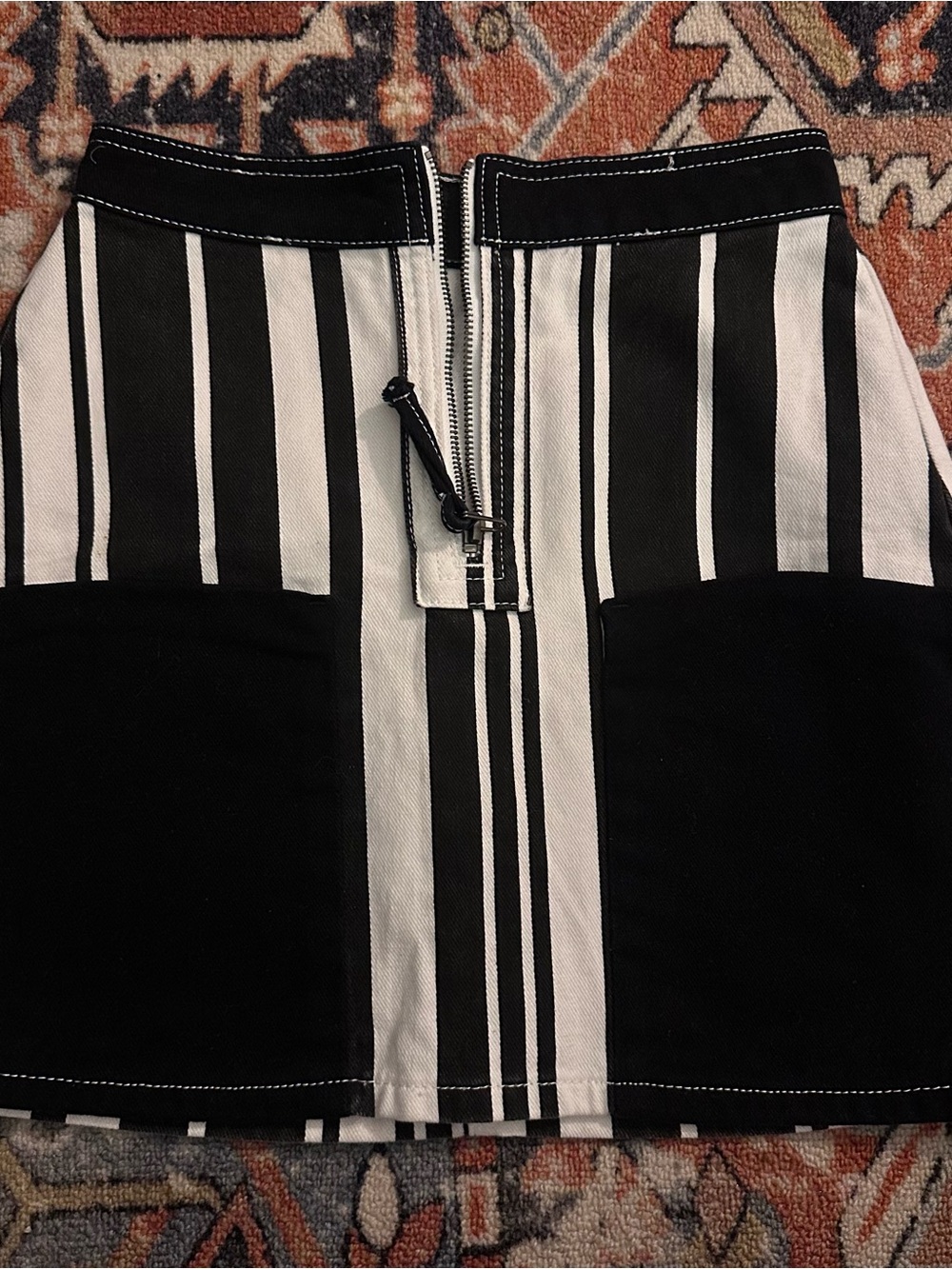 BDG Ruby Black and White Striped Mini Skirt